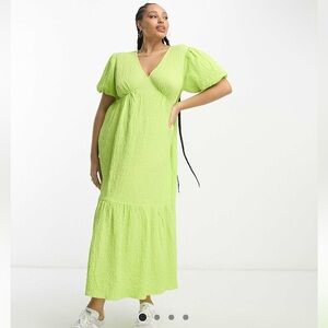 ASOS Wednesday’s Girl Curve Textured Midi Smock Dress